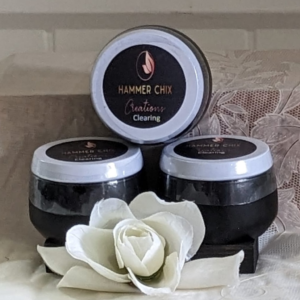 Clearing Candle 4 oz Tin Candle. 75% Pure Organic Coconut wax  & 25% Pure Organic Soy wax Infused with pure Essential oils