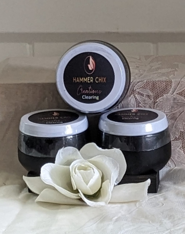 Clearing Candle 4 oz Tin Candle. 75% Pure Organic Coconut wax  & 25% Pure Organic Soy wax Infused with pure Essential oils